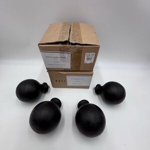 Pottery Barn Cast Iron Ball Finials 1.75 inch diameter set of 4 in boxes
